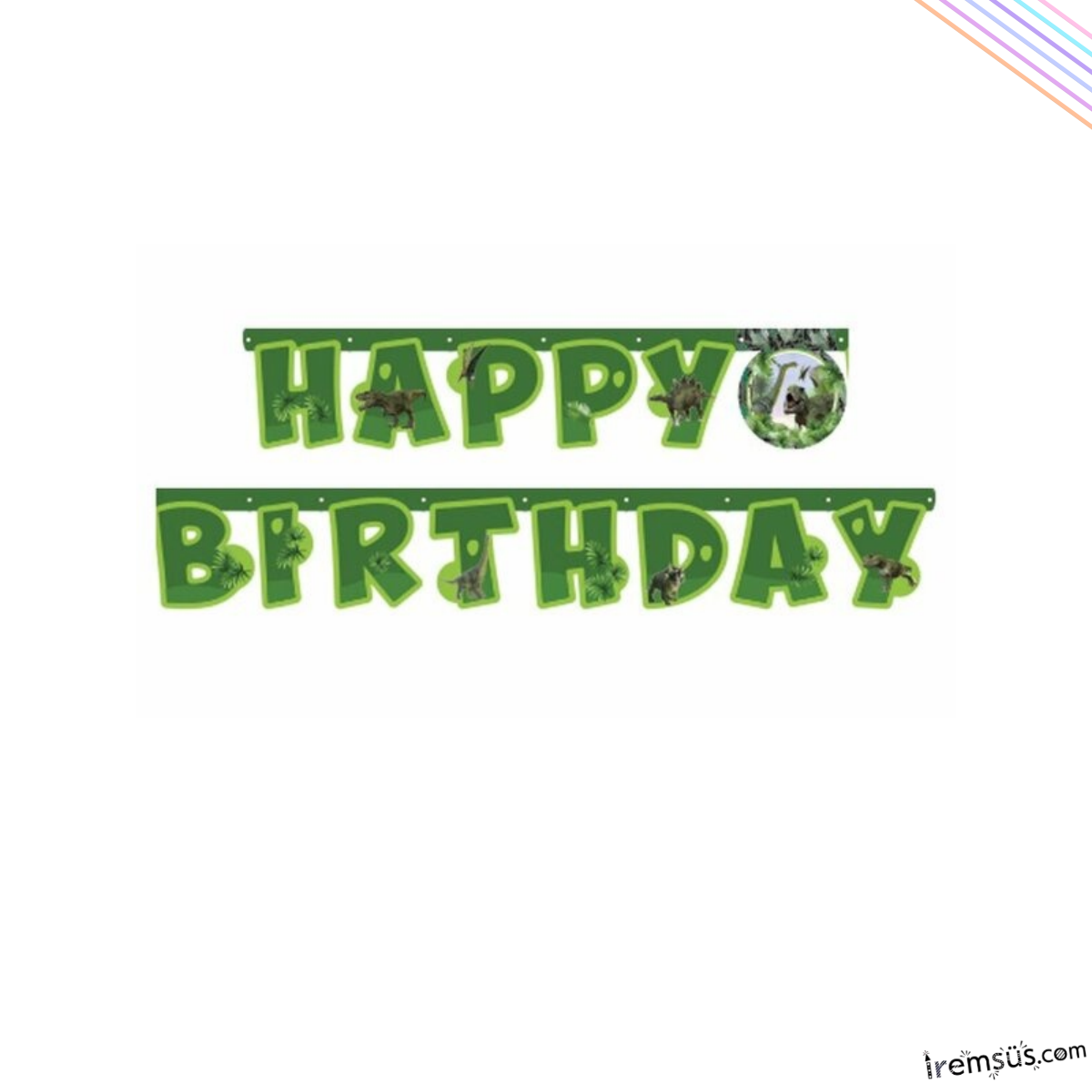 Vahşi Jurassic Doğum Günü PartisiHappy Birthday Banner Yazı 250Cm Dinazor Konsept Süsleme