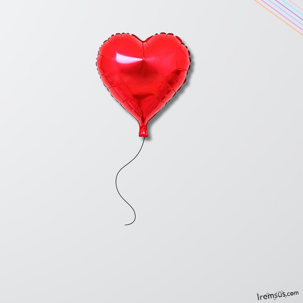 Kırmızı Renk Folyo Kalp Helyum Balon 45 CM 1 adet Set Romantik Organizasyon Süslemesi
