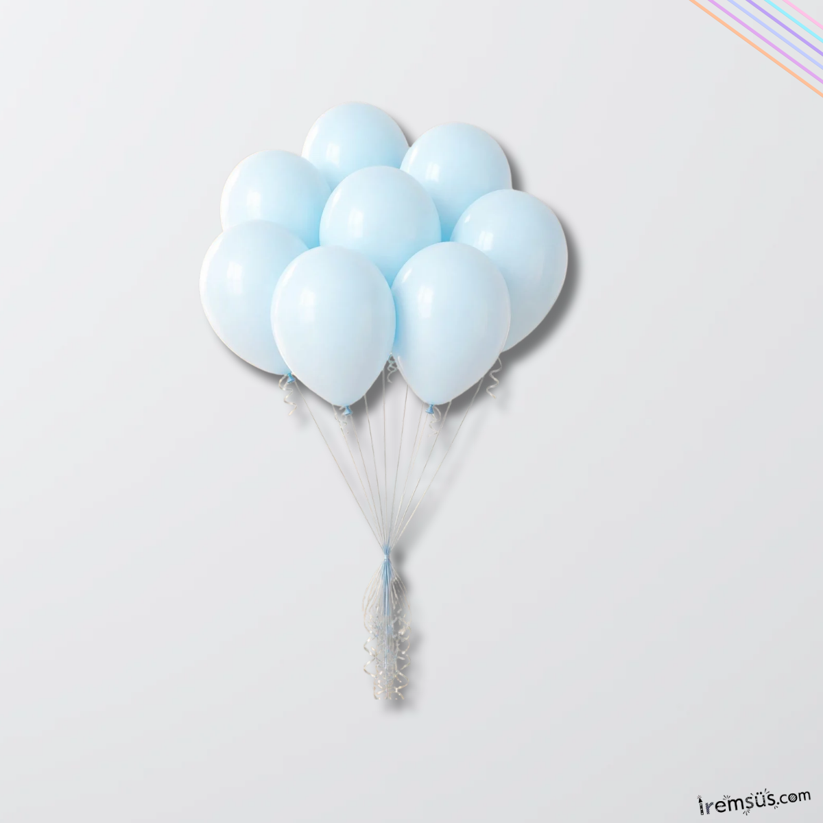 Makaron Mavi Renk 10 Adet Balon Pastel Ton 12''