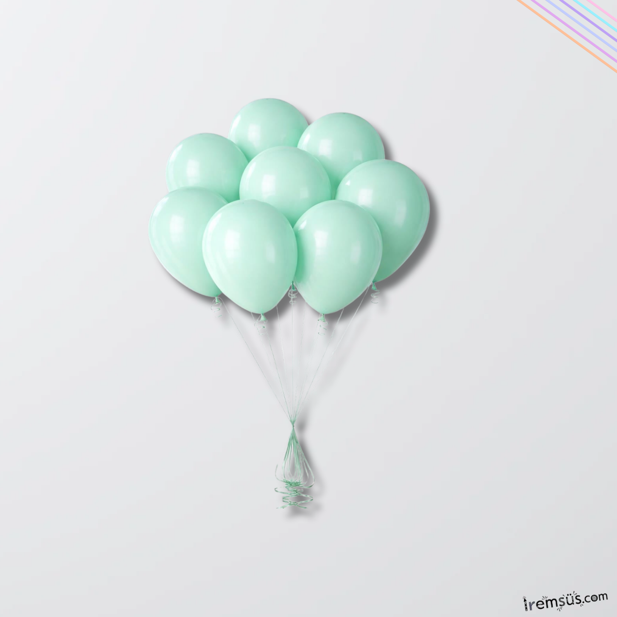 Mint Yeşili Renkli Pastel Lateks Balon 10 Adet 12'' Yeşil Renk Balon Süsleme Balonu