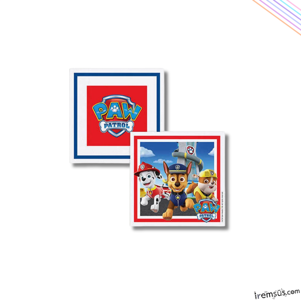 Paw Patrol Tema Doğum Günü Partisi BaskılıPeçetesi 16 Lı Paw Patrol Baskı Peçete