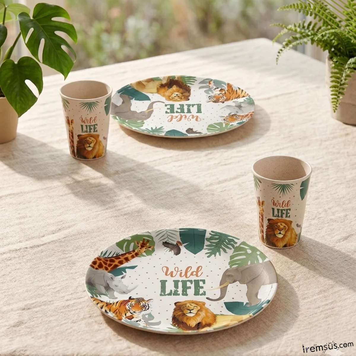 Wild Life Konsept Doğum Günü Partisi Karton Tabak Bardak Seti 8 Li Vahşi Yaşam Hayvan Tema