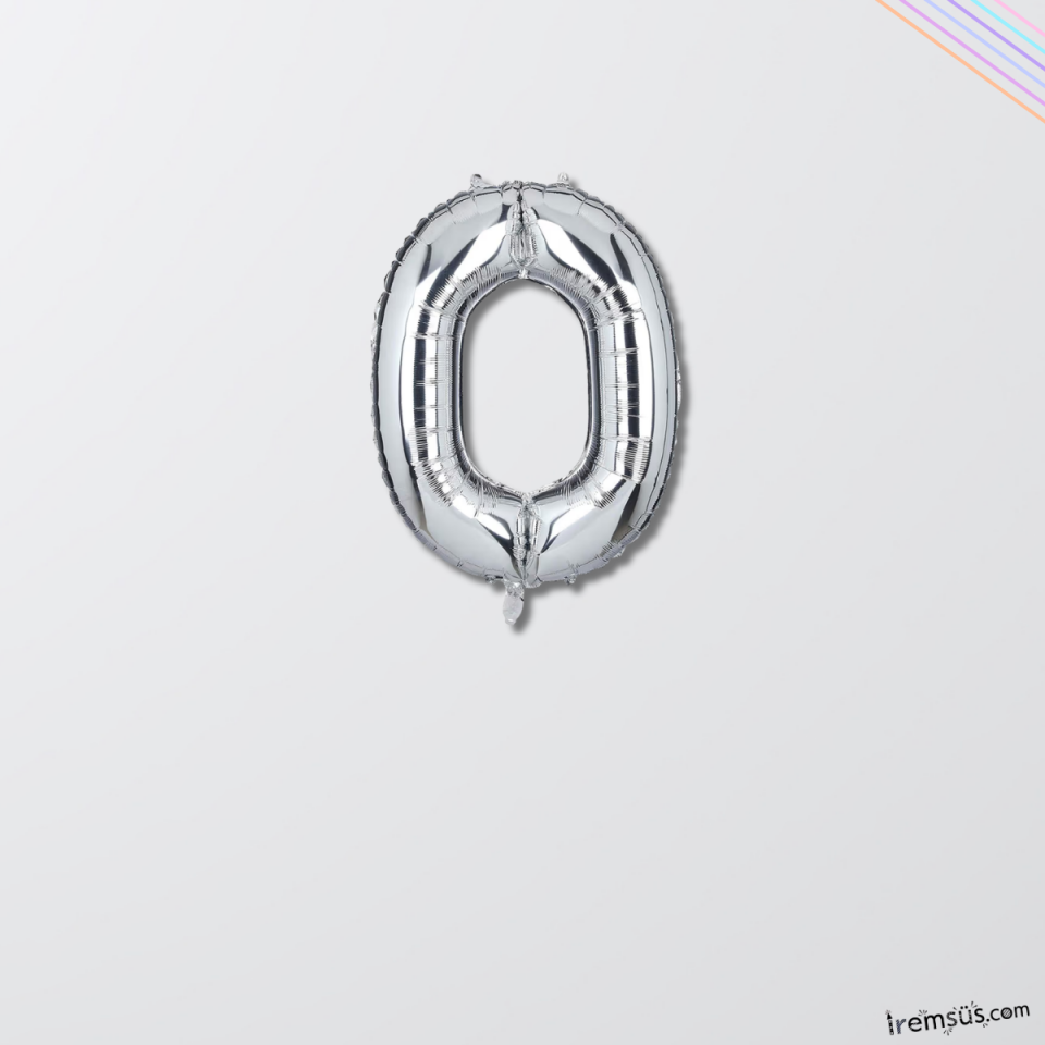 O-Ö Harfi Doğum Günü Gümüş Renk Folyo Balon 16'' 36 Cm O-Ö Harf Folyo Balon Silver Konsept