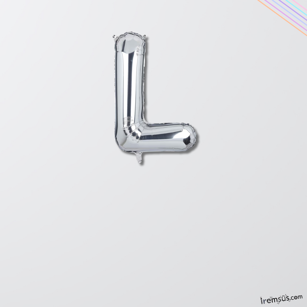 L Harfi Doğum Günü Gümüş Renk Folyo Balon 16'' 36 Cm L Harf Folyo Balon Silver Konsept