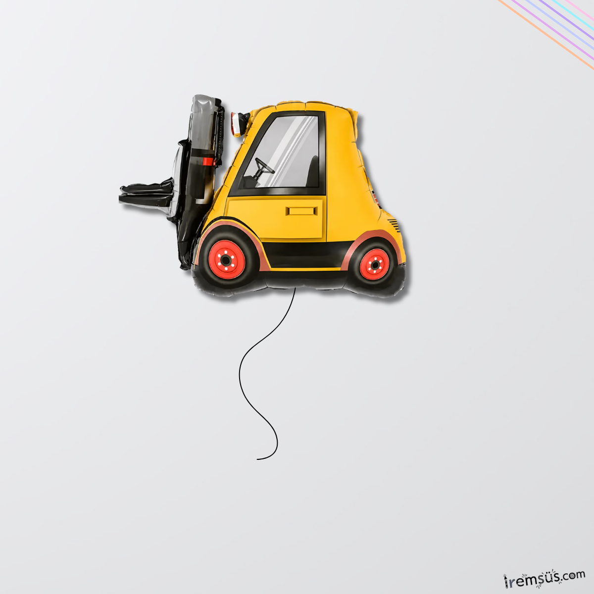 İnşaat Forklift Figür Folyo Helyum Balon 80 Cm