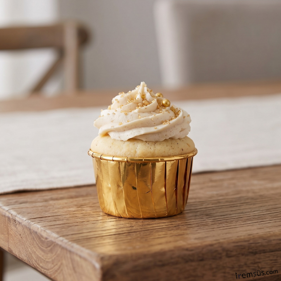 Muffin Cupcake Kalıbı Kapsülü Gold Renk 25 li cupcake kabı