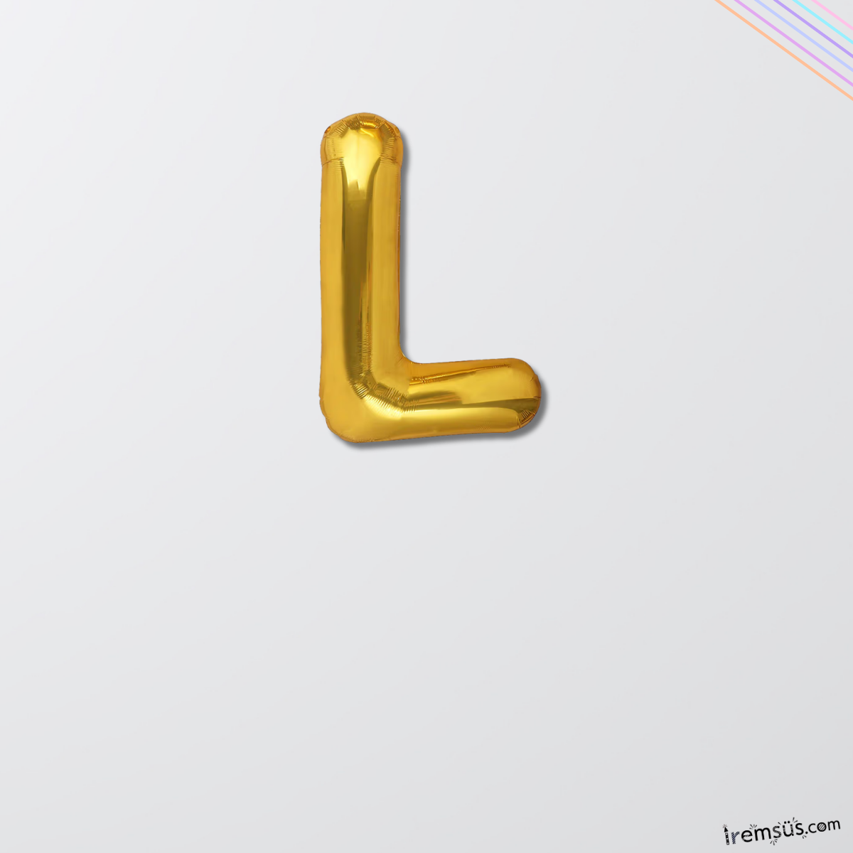 L Harfi Doğum Günü Gold Renk Folyo Balon 16'' 36 Cm L Harf Folyo Balon Gold Konsept