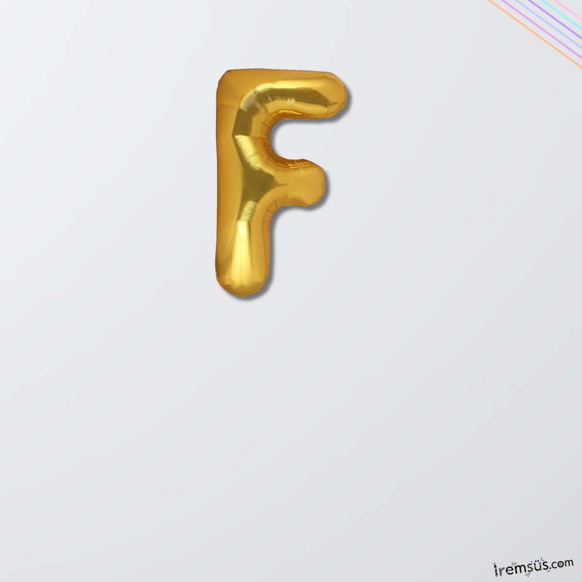 F Harfi Doğum Günü Gold Renk Folyo Balon 16'' 36 Cm F Harf Folyo Balon Gold Konsept