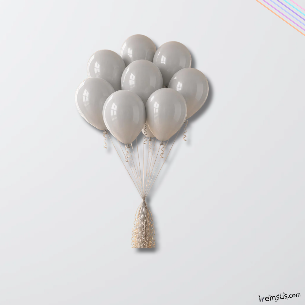 Gri Renk 10 Adet Balon Pastel Ton 12''