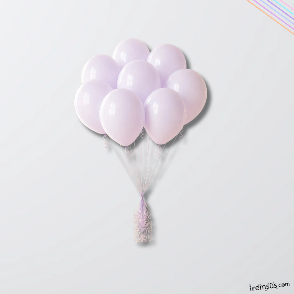 Makaron Lila Renk Latex Balon 10 adet