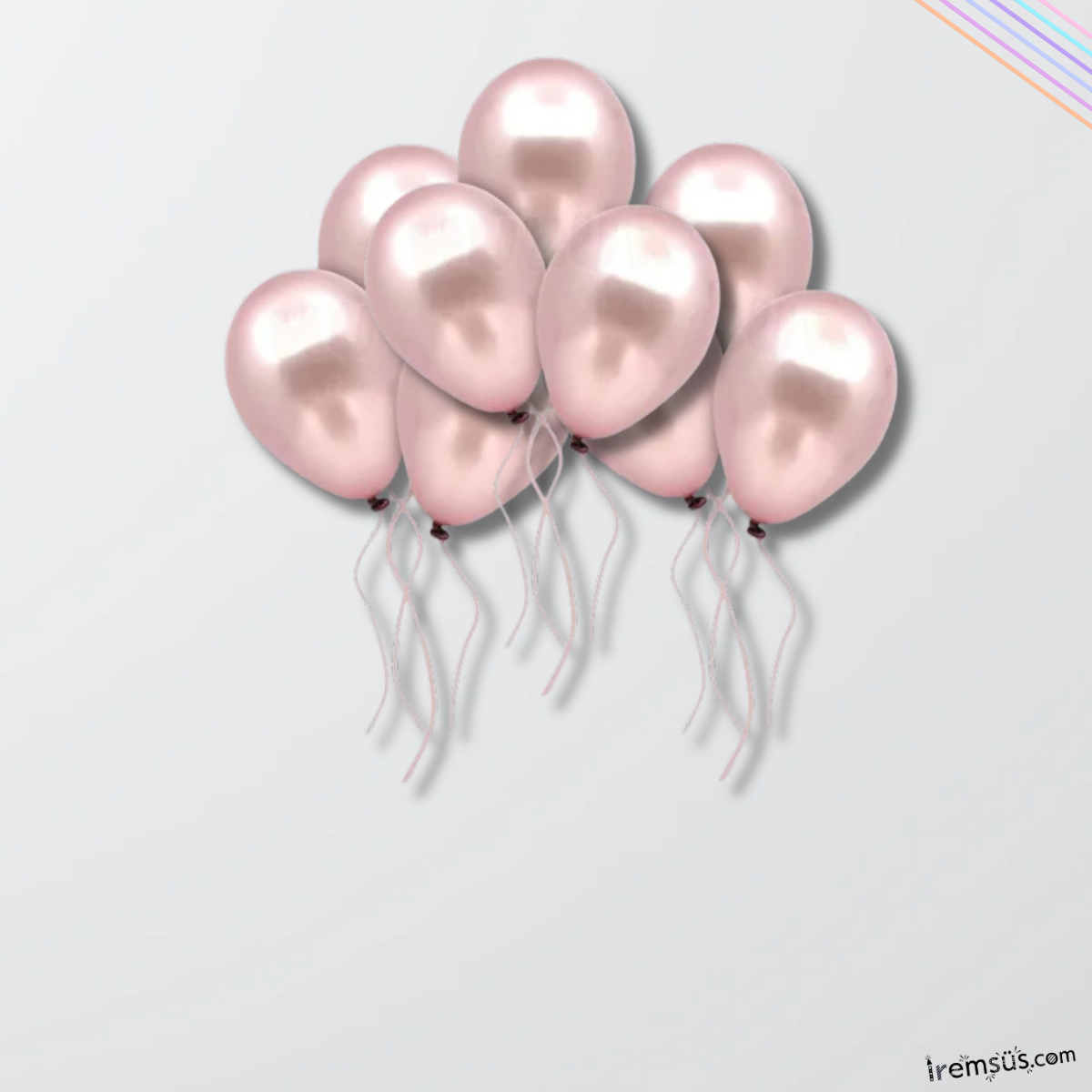Metalik Ton Rose Renk Lateks Balon 10 Adet Metalik Rose Gold Renk Doğum Günü Süsleme Parlak Balon