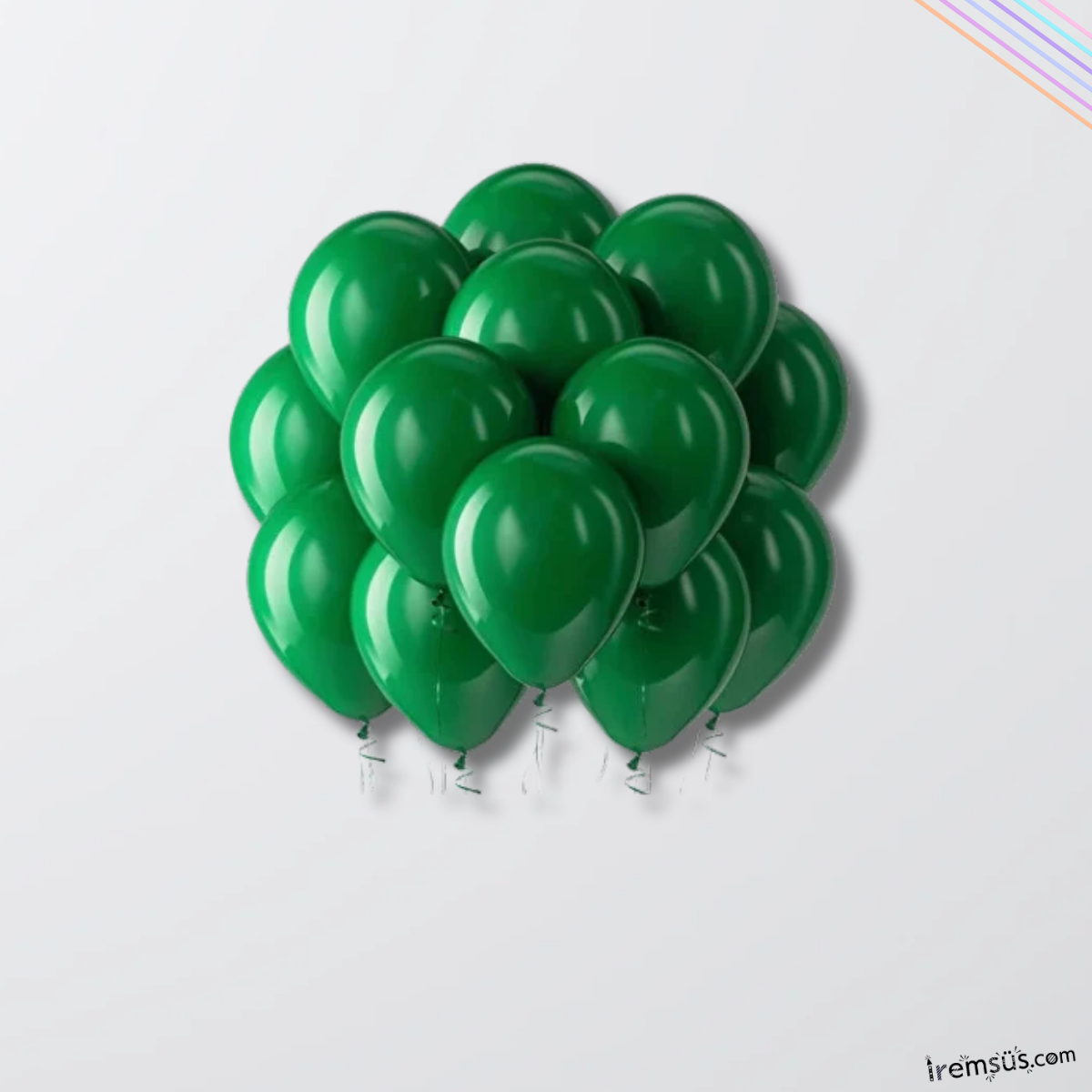 Metalik Ton Koyu Yeşil Renk Lateks Balon 10 Adet Metalik Yeşil Renk Doğum Günü Süsleme Parlak Balon