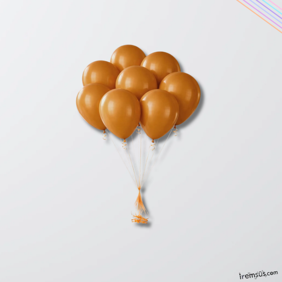 Pastel Ton Karamel Renk Lateks Balon 10 Adet Karamel Renk Doğum Günü Süsleme Balonu