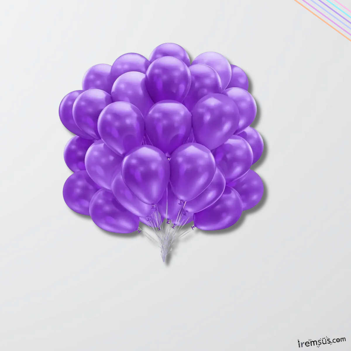 Metalik Ton Mor Renk Lateks Balon 10 Adet Metalik Mor Renk Doğum Günü Süsleme Parlak Latex Balon