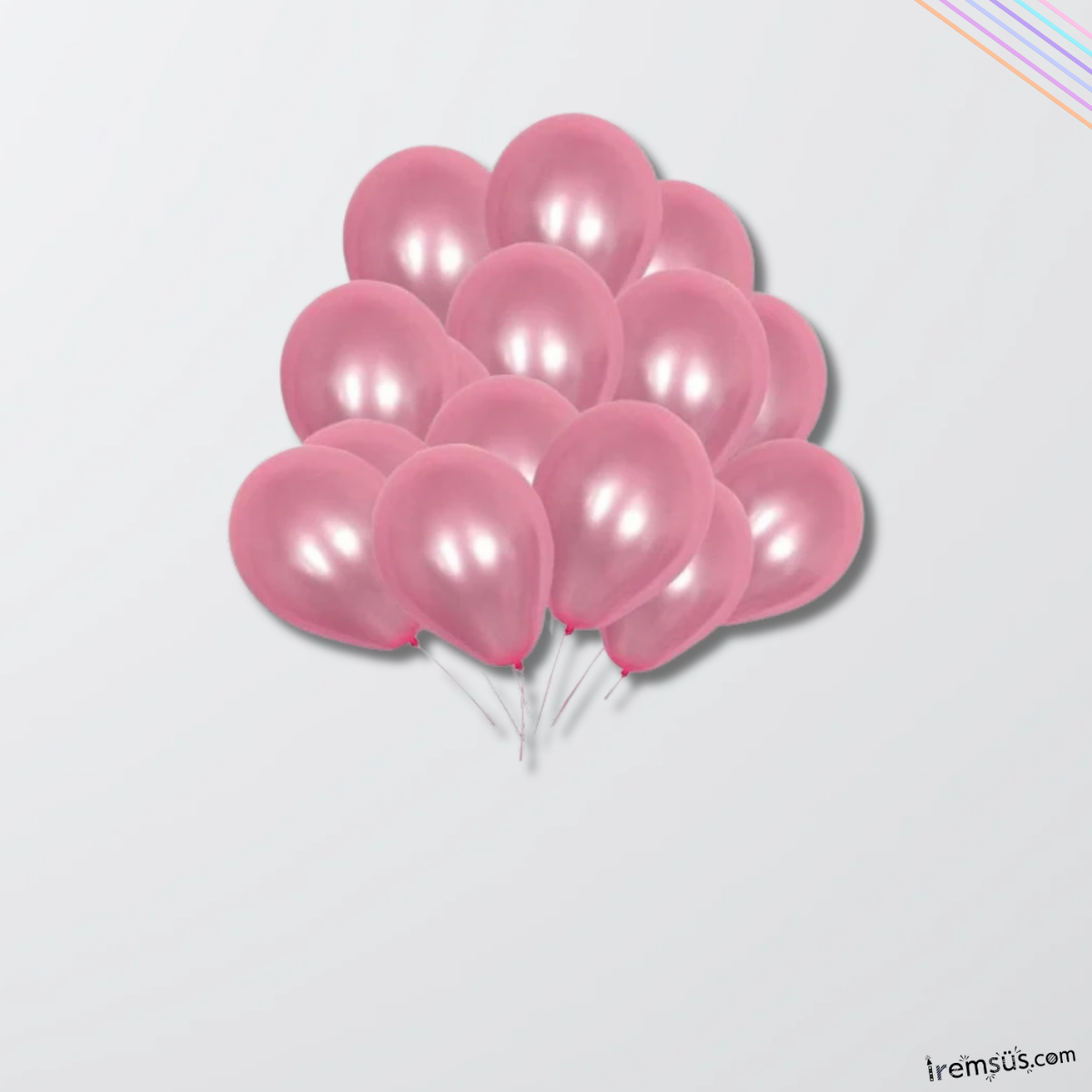 Pembe Renk 10 Adet Balon Metalik Ton 12''
