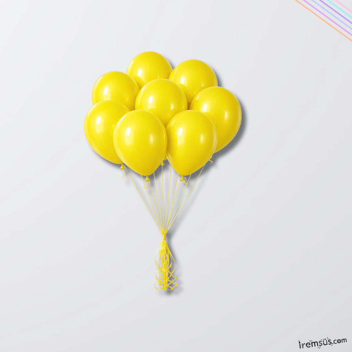 Metalik Ton Sarı Renk Lateks Balon 10 Adet Metalik Sarı Renk Doğum Günü Süsleme Parlak Latex Balon