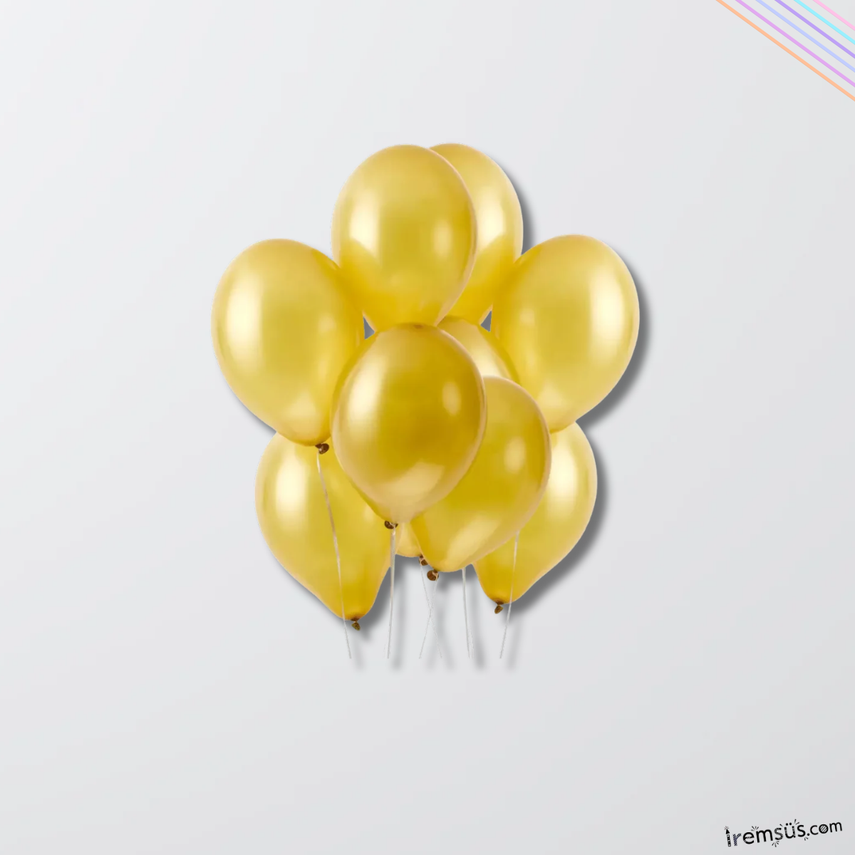Metalik Ton Gold Renk Lateks Balon 10 Adet Metalik Altın Renk Doğum Günü Süsleme Parlak Latex Balon