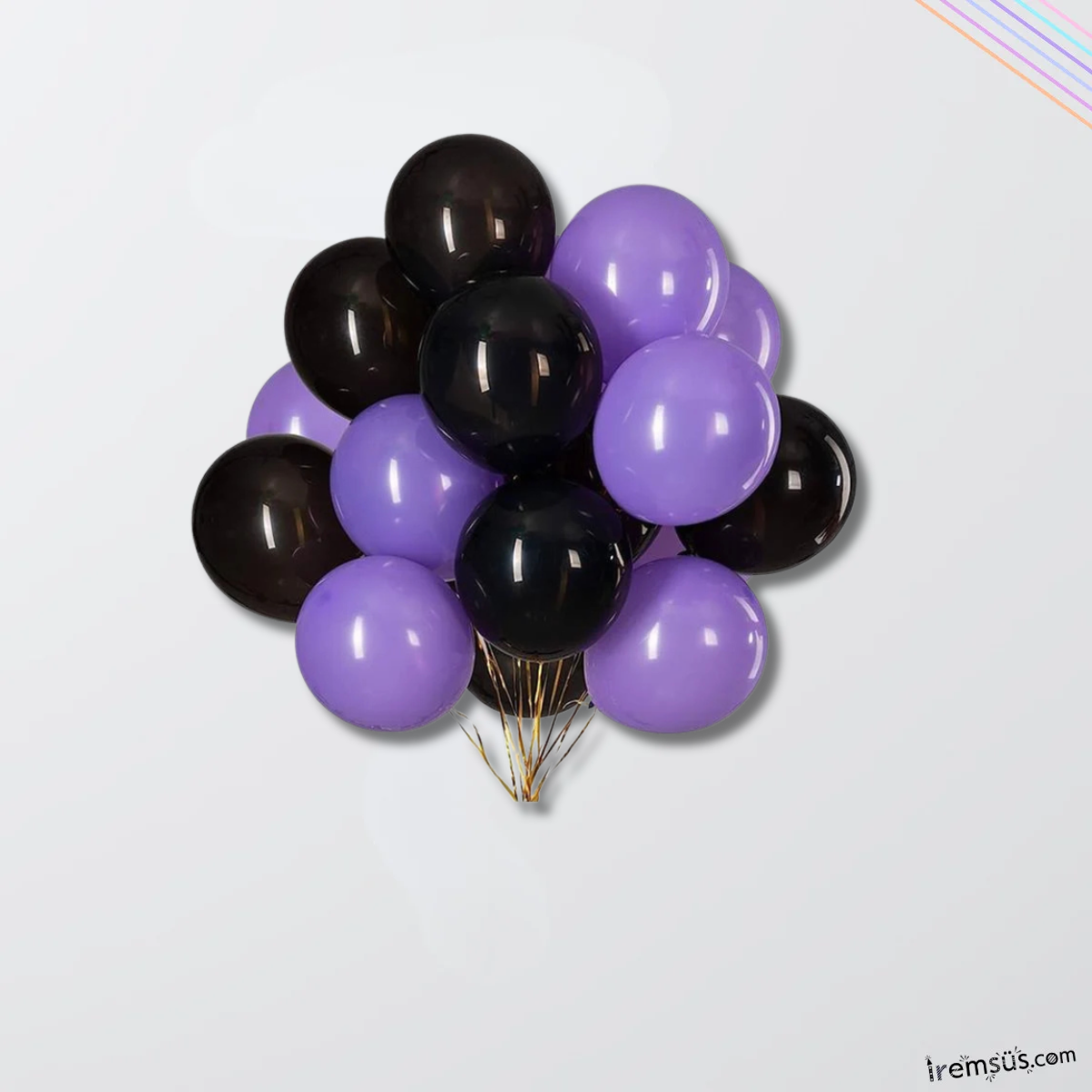 Siyah Mor Karışık Renk Lateks Balon 20 Adet Wednesday Konsept Balon Süslemesi