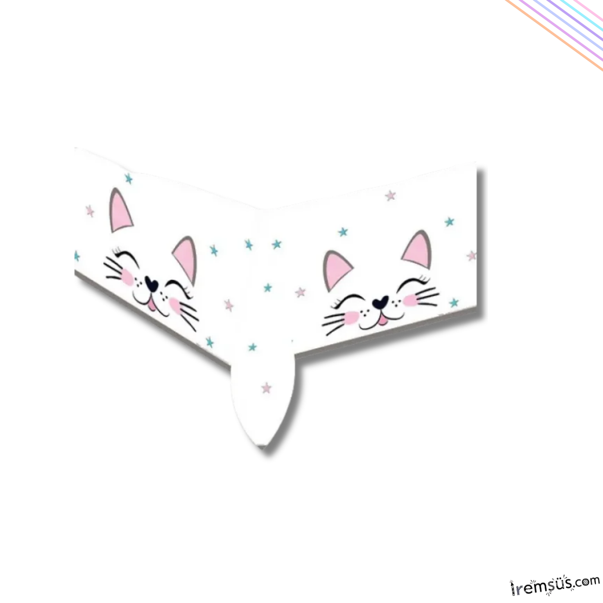 Miss Cat Konsept Doğum Günü Partisi Plastik Masa Örtüsü 120*180 cm Misscat Konsept Süsleme