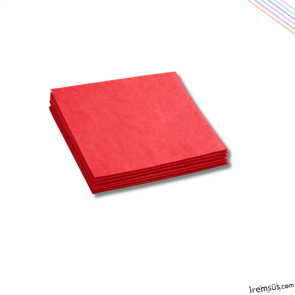 Kırmızı Renk Konsept Parti Peçetesi 33*33 cm 16 Adet Kırmızı Renk Konsept Süsleme