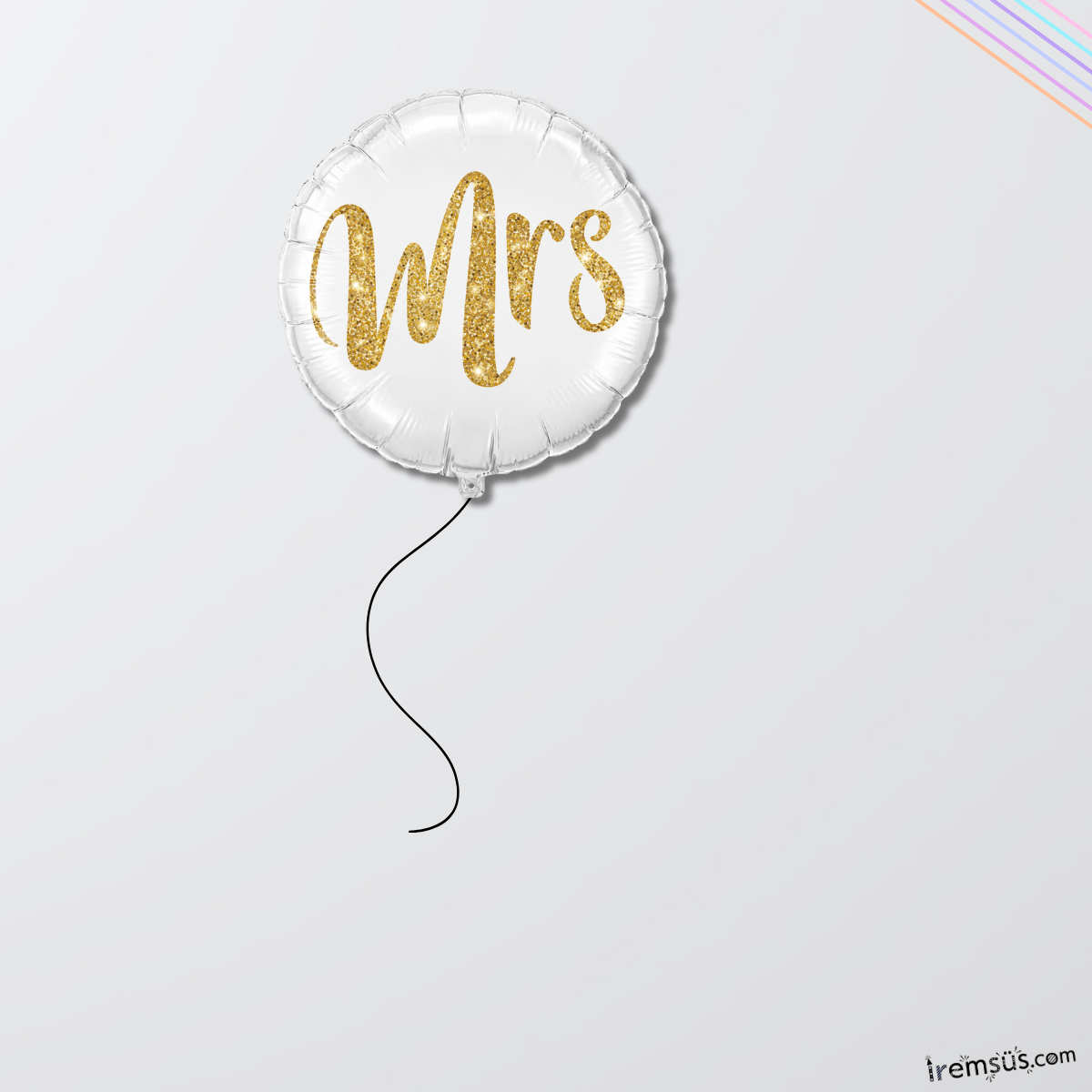 Mrs Yazılı Gold Beyaz Renk Yuvarlak Folyo Balon 18''