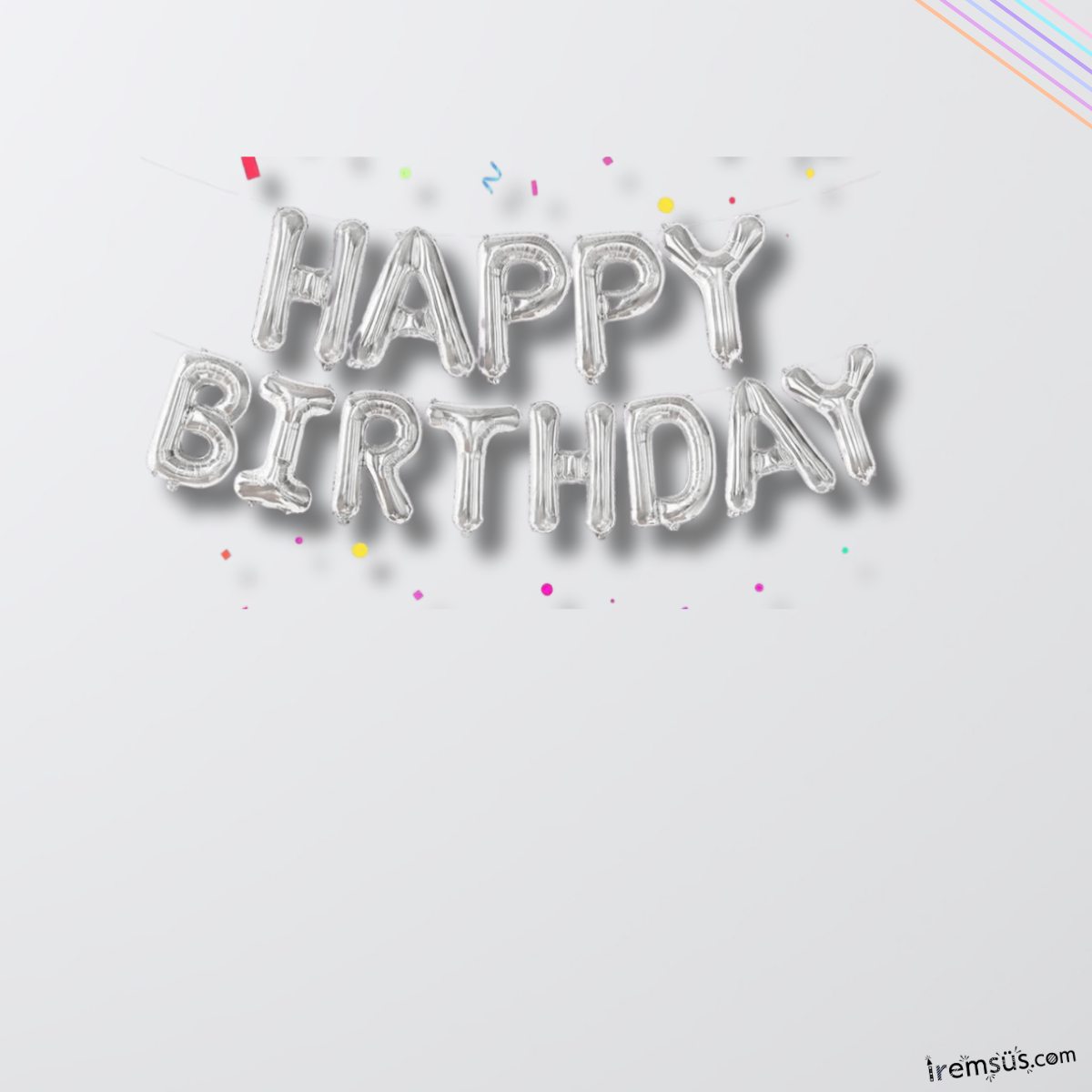 Gümüş Renk Happy Bırthday Yazı Folyo Balon Seti 36 Cm