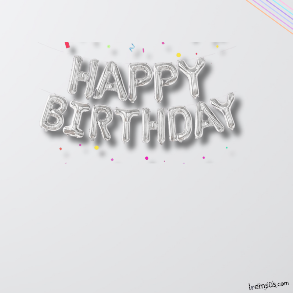 Gümüş Renk Happy Bırthday Yazı Folyo Balon Seti 36 Cm