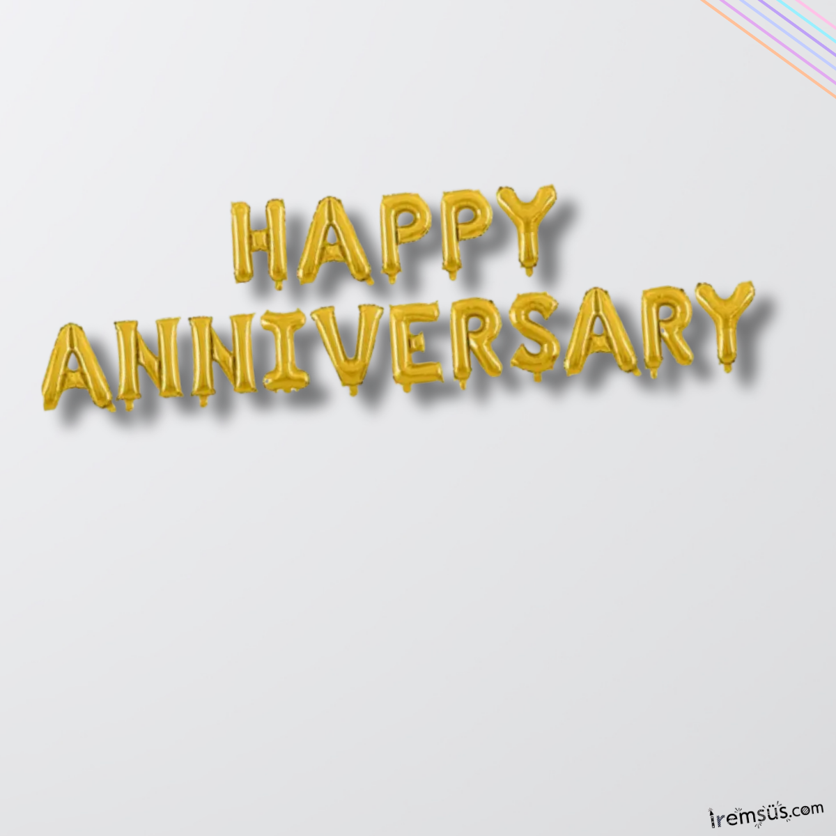 Happy Annıversary Gold Renk Folyo Balon Seti 36 cm