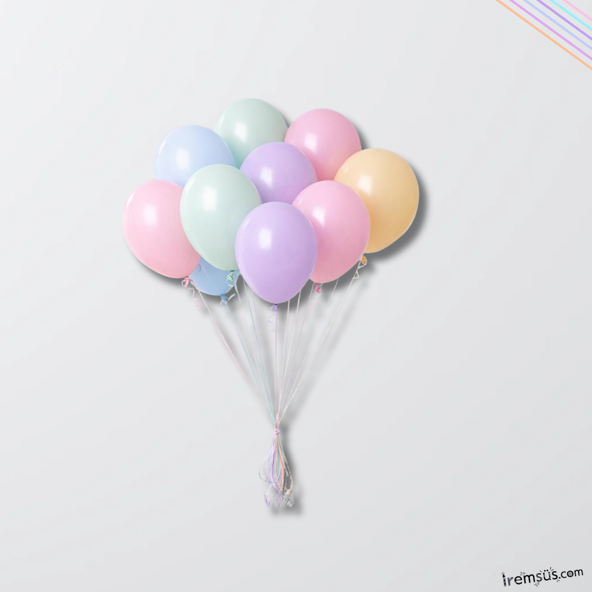 Makaron Renk Karışık 10 Adet Balon Pastel Ton 12''