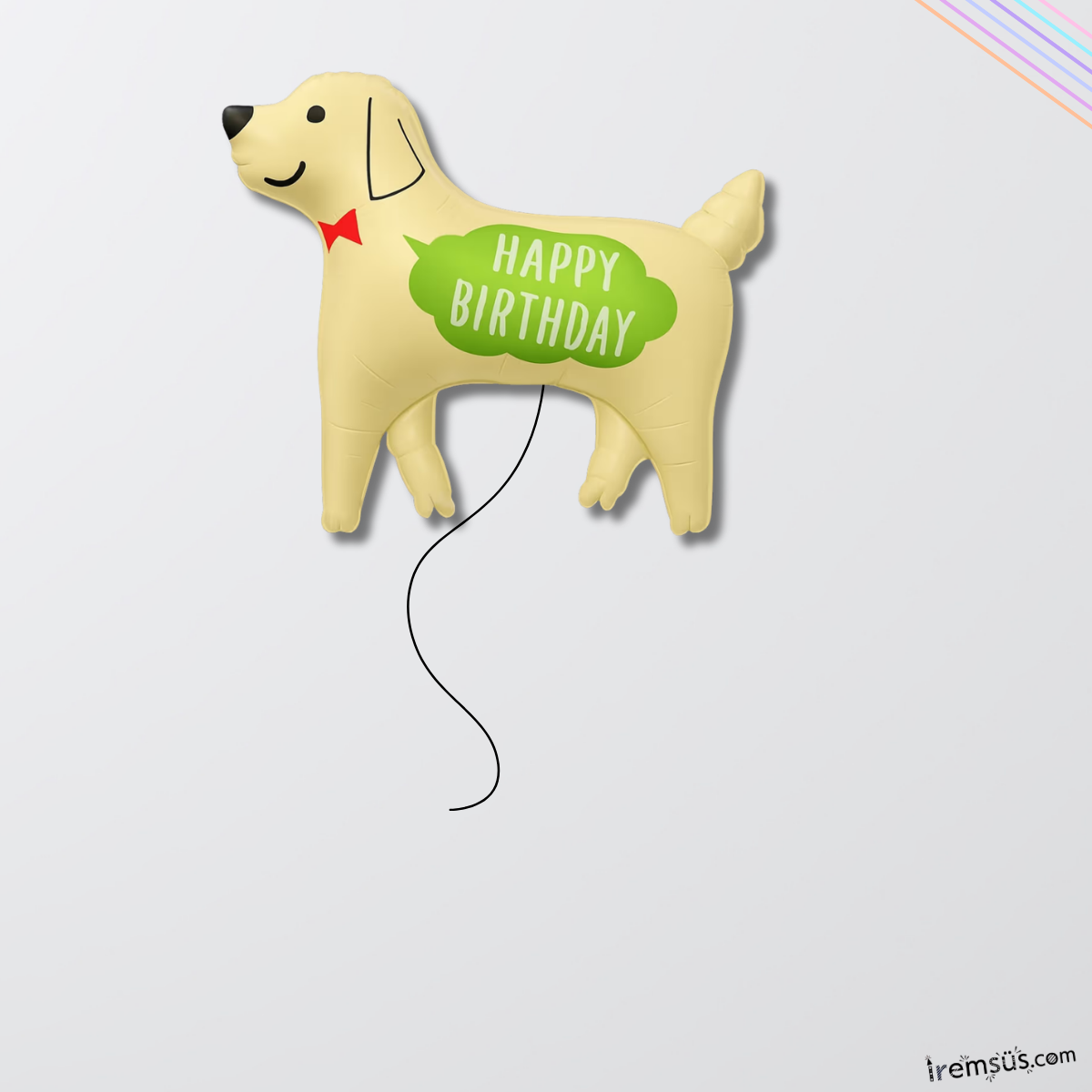 Köpek Figür Happy Birthday Folyo Helyum Balon 76 Cm Köpek Şekil Doğum Günü Parti Balonu