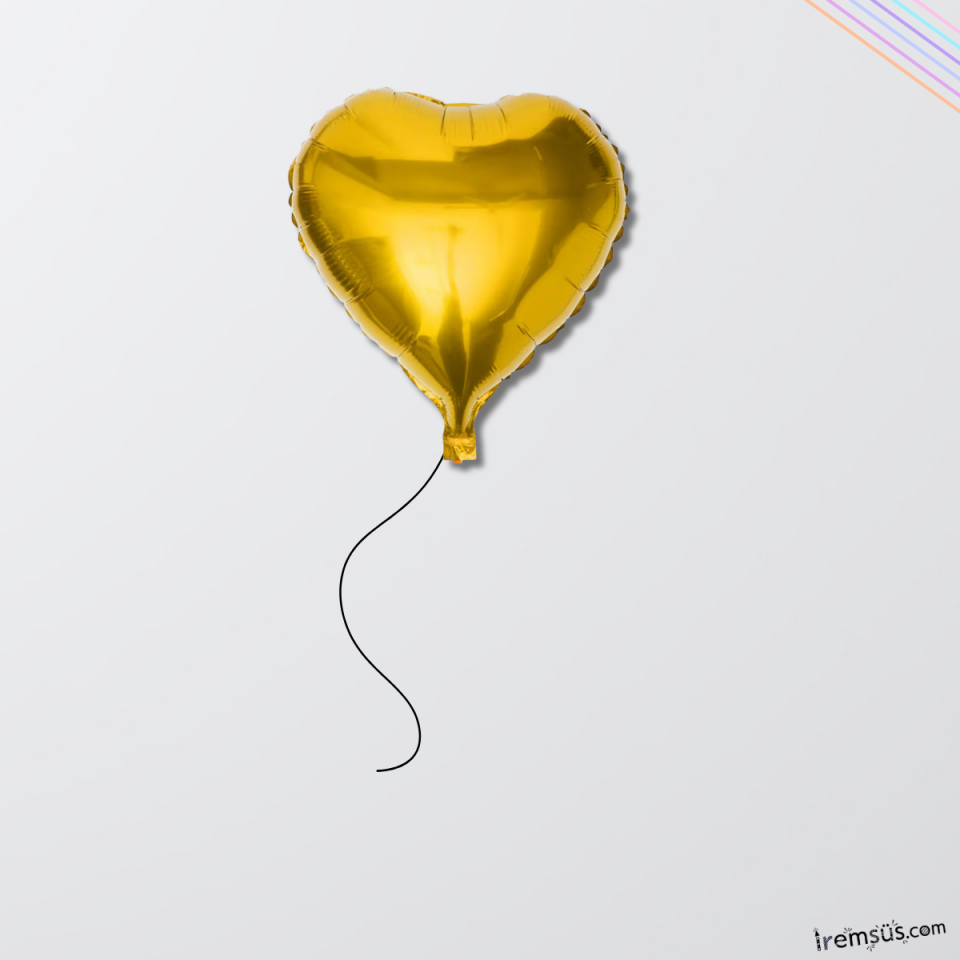Gold Renk Folyo Kalp Helyum Balon 45 Cm