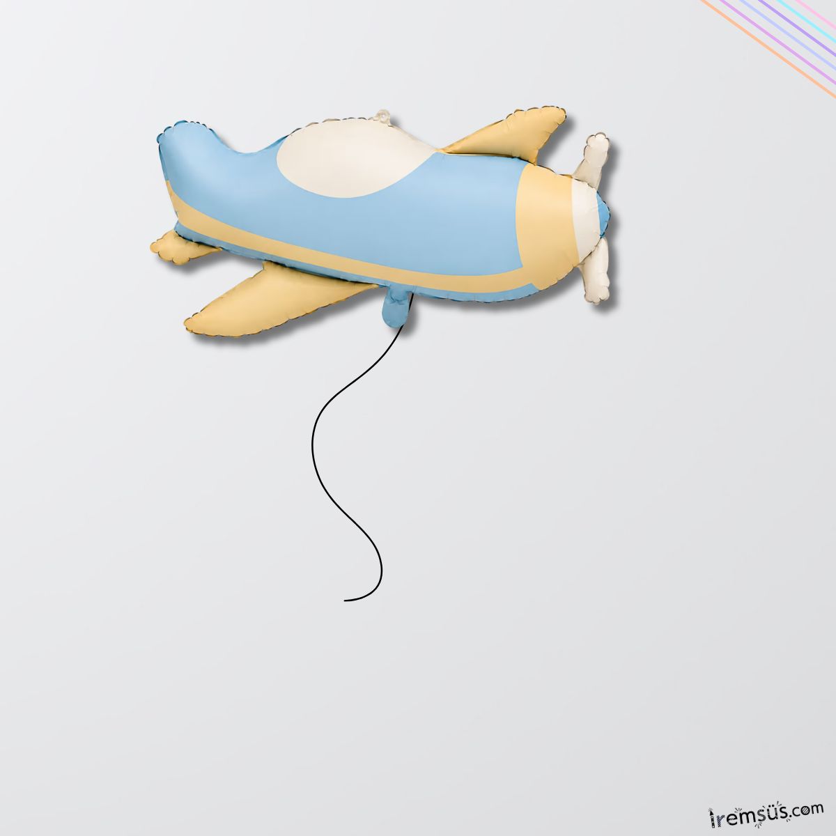 Retro Uçak Figür Folyo Helyum Balon 78 Cm Mat Renk Uçak Folyo Balon