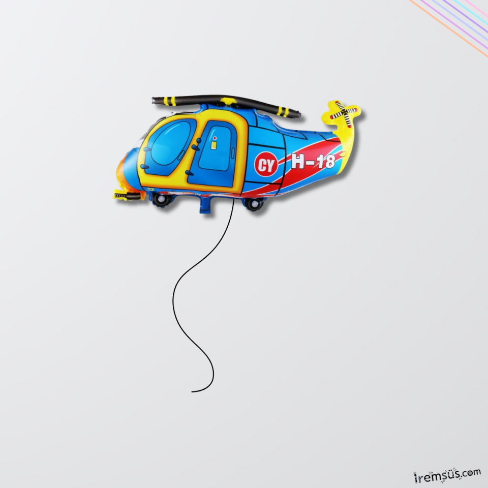 Helikopter Figür Folyo Helyum Balon 60 Cm