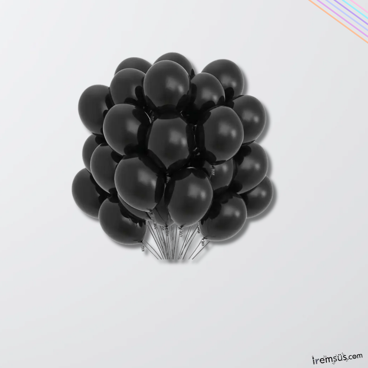 Metalik Ton Siyah Renk Lateks Balon 10 Adet Metalik Siyah Doğum Günü Süsleme Parlak Latex Balon