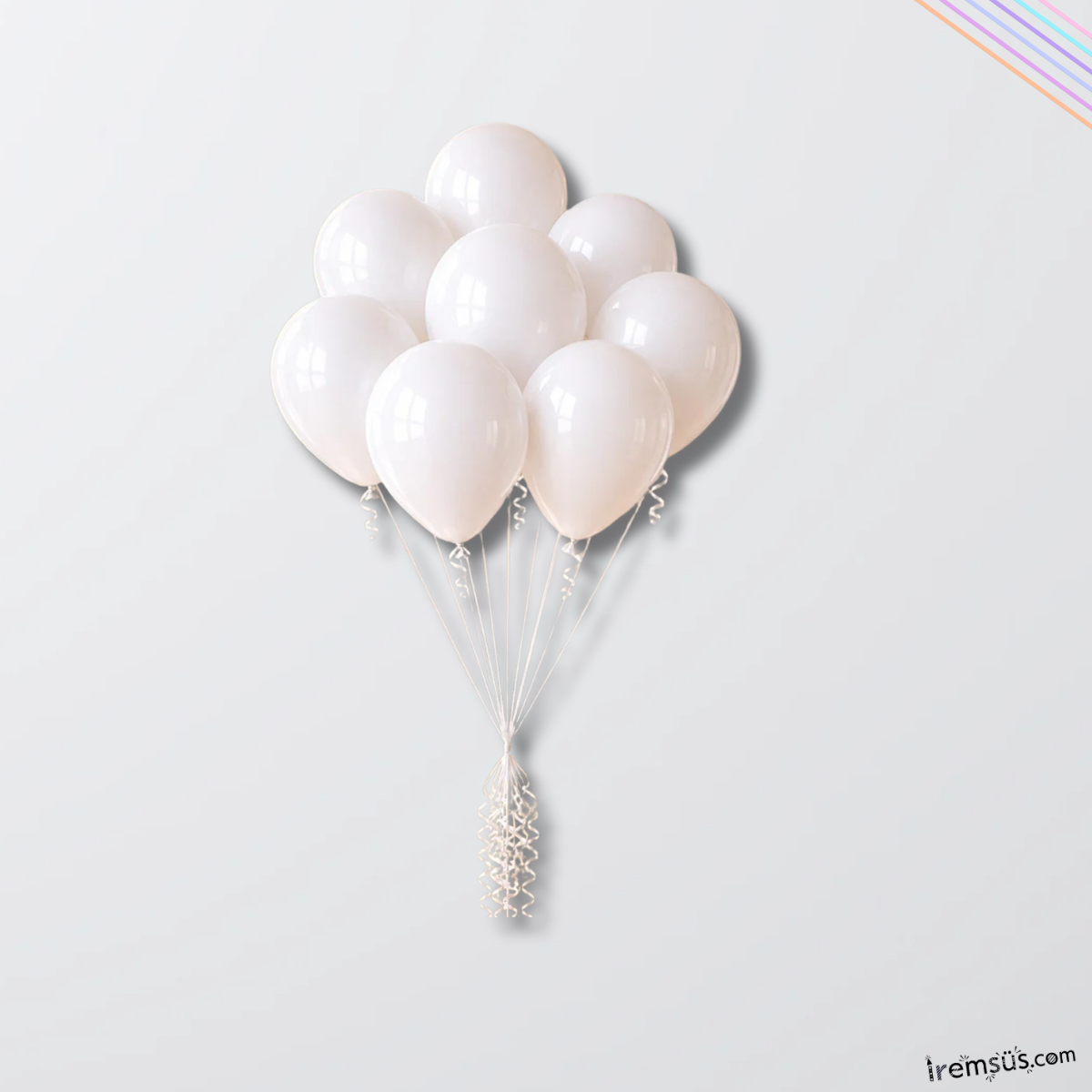 Beyaz Renk 10 Adet Balon Pastel Ton 12''