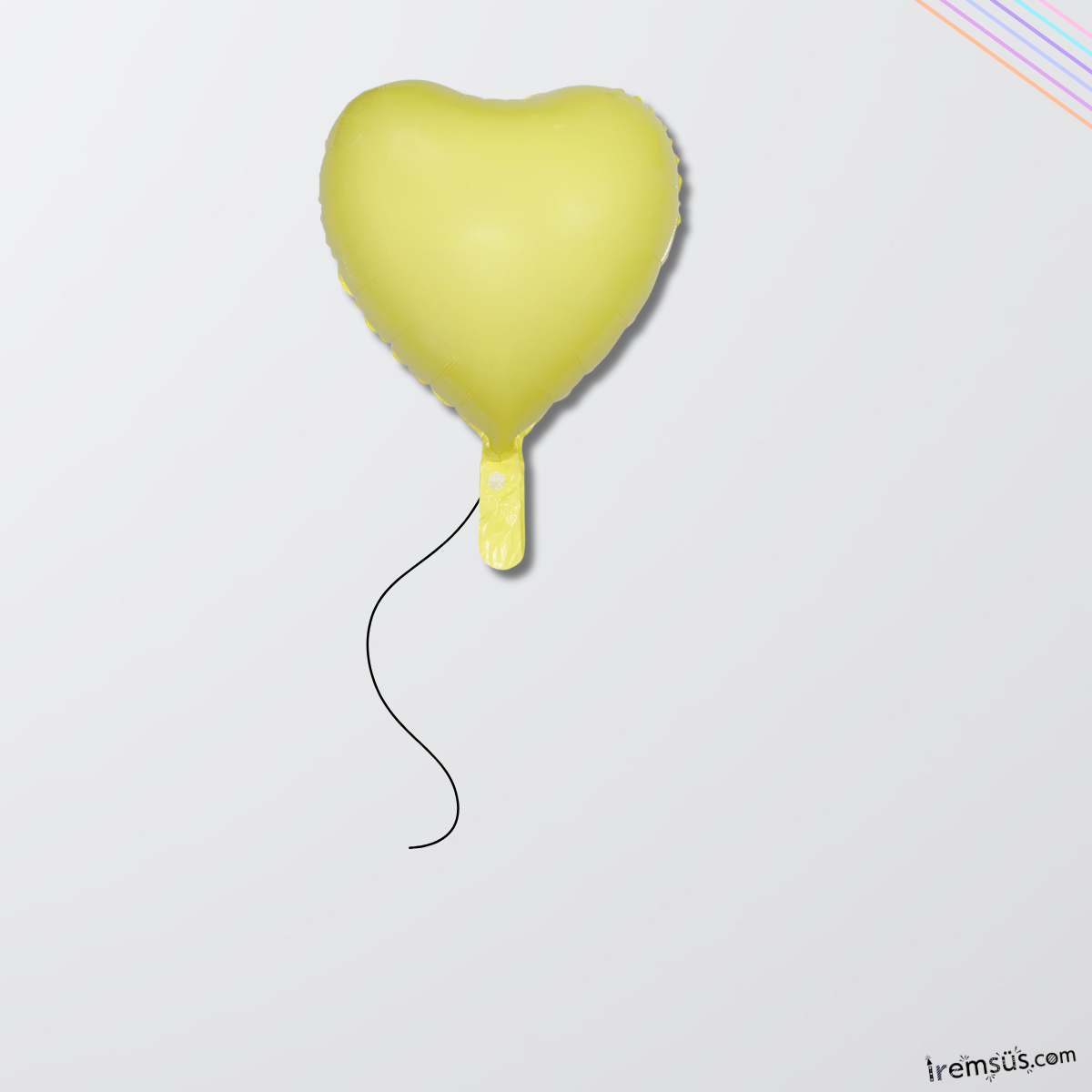 Makaron Sarı Renk Folyo Kalp Balon 45 Cm