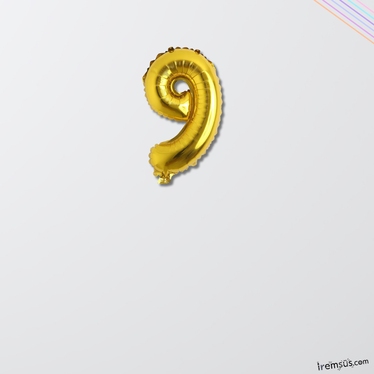 9 Yaş Doğum Günü Partisi Gold Renk Folyo Balon 16'' 36 Cm 9 Rakam Folyo Rakam Balon Altın Konsept