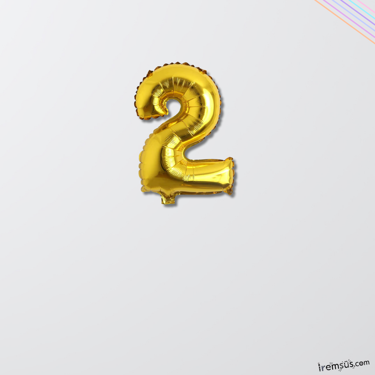 2 Rakam Gold Renk Folyo Balon 36 Cm