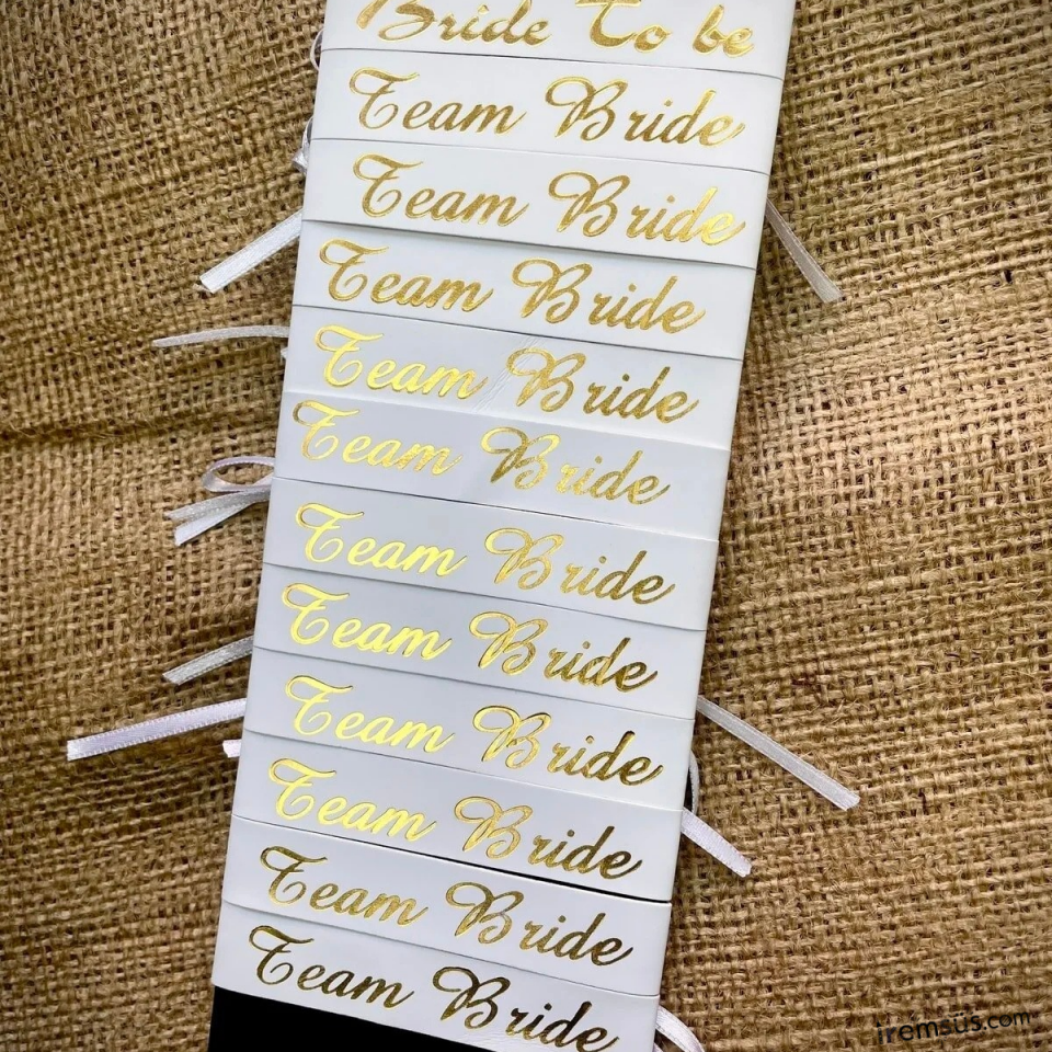 Bride To Be Partisi Beyaz Gold Konsept Bileklik 12 li Bekarlığa Veda Partisi Süslemesi