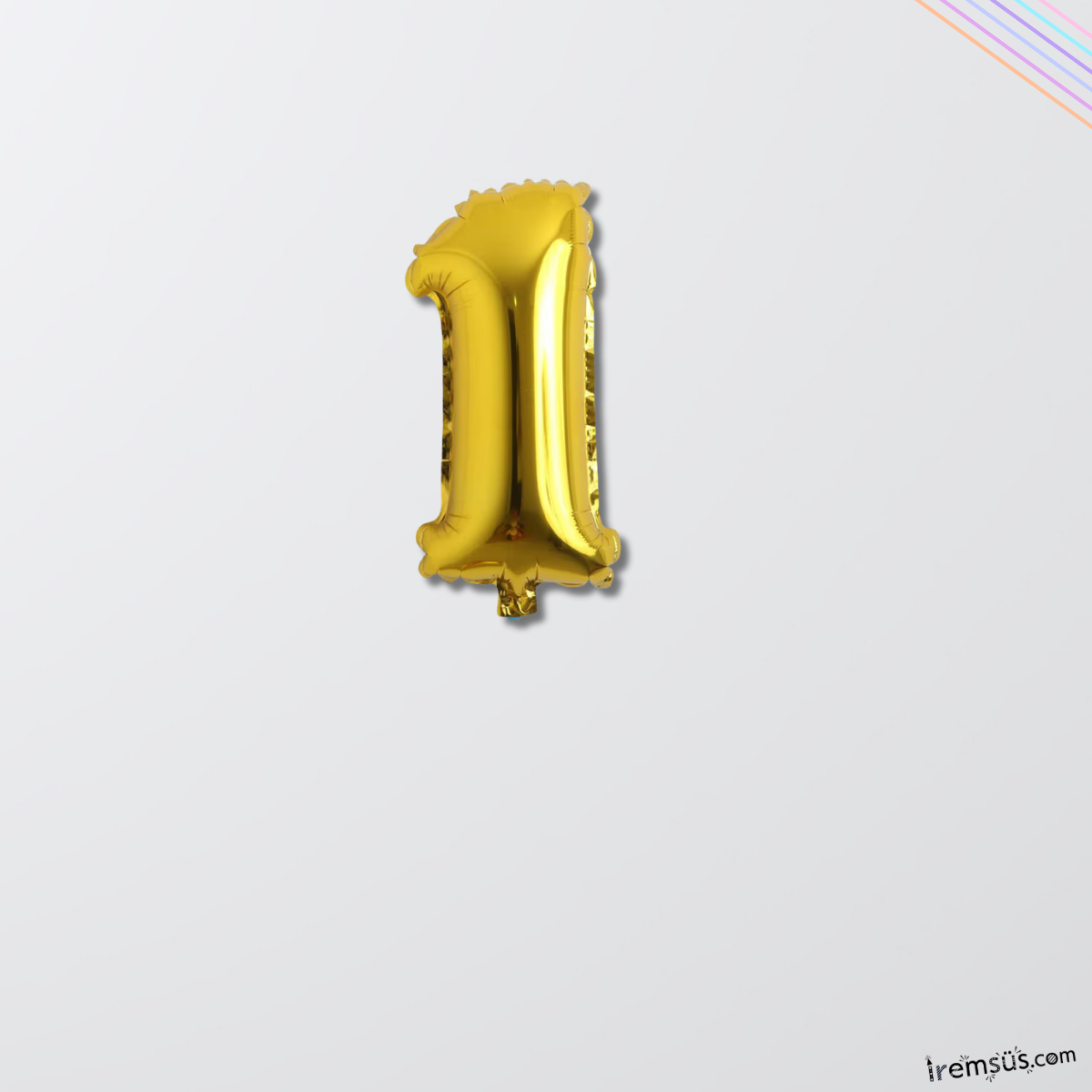1 Yaş Doğum Günü Partisi Gold Renk Folyo Balon 16'' 36 Cm 1 Rakam Folyo Rakam Balon Altın Konsept