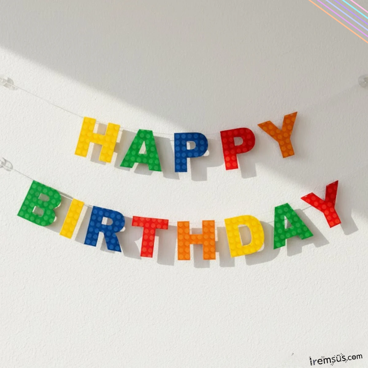 Bloklar Konsept Doğum Günü Partisi Happy Birthday Banner Yazı 190Cm Blok Konsept Süsleme