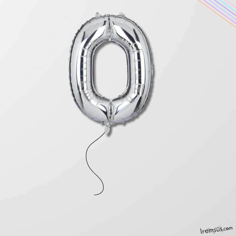 O-Ö Harfi Doğum Günü Gümüş Renk Folyo Helyum Balon 34'' 76 Cm O-Ö Harf Folyo Balon Silver Konsept