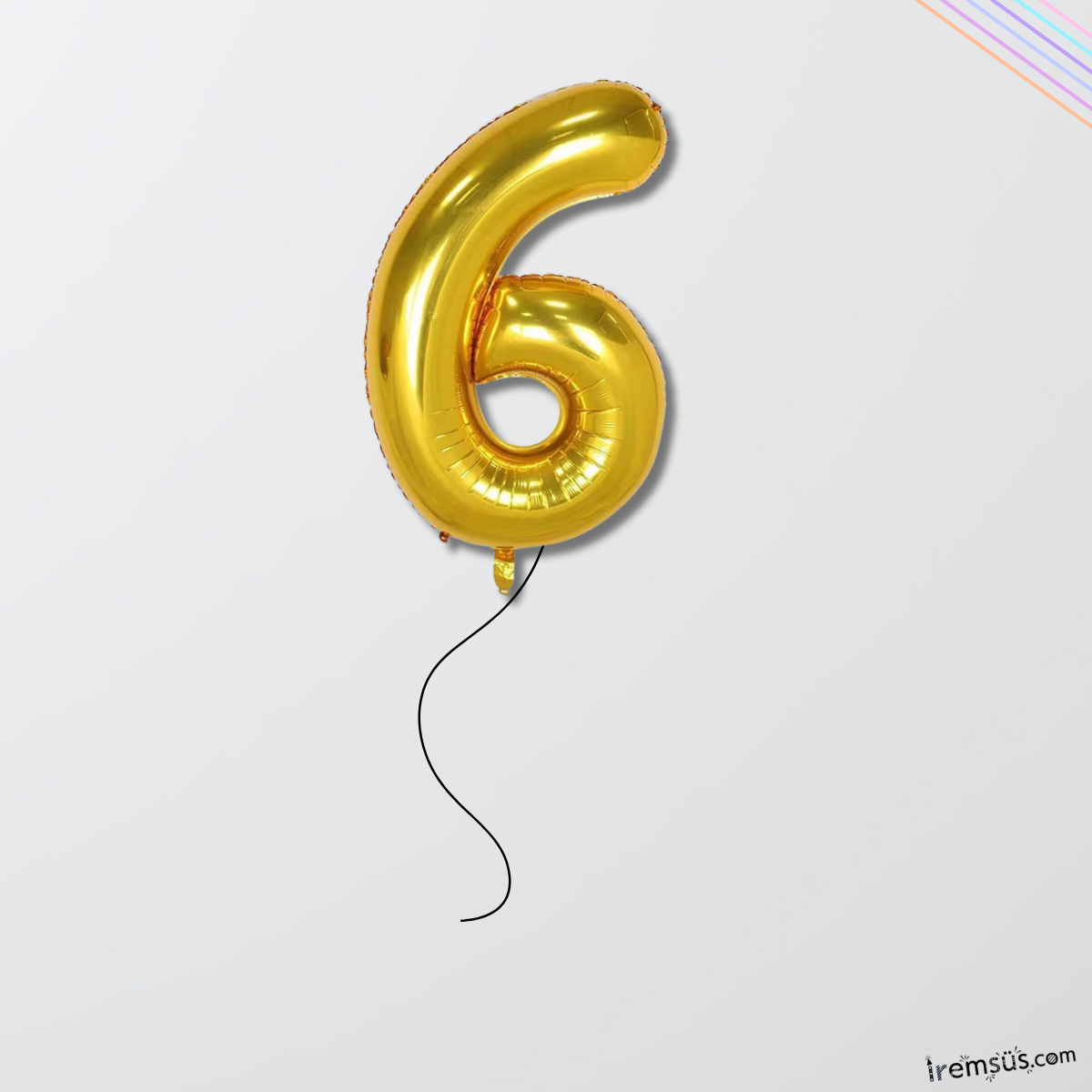 6 Yaş Gold Renk Folyo Helyum Balon 76 Cm