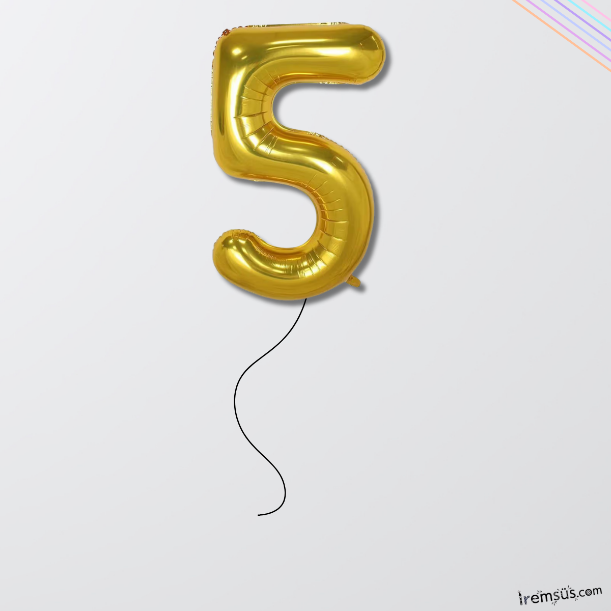 5 Yaş Gold Renk Folyo Helyum Balon 76 Cm