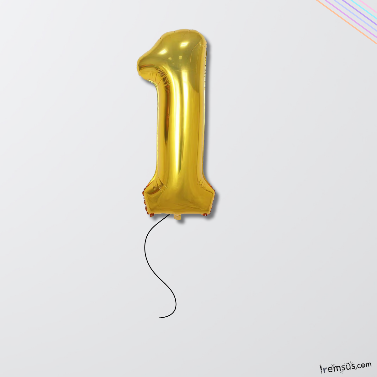 1 Yaş Gold Renk Folyo Helyum Balon 76 Cm