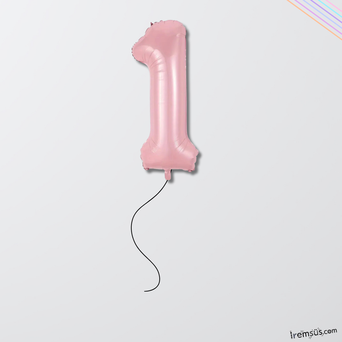 1 Yaş Pembe Renk Folyo Helyum Balon 76 Cm