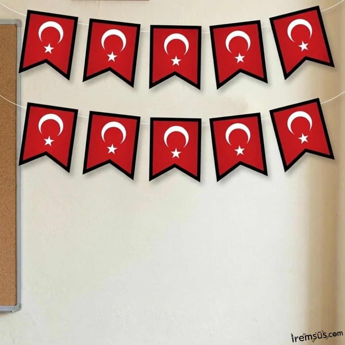 23 Nisan Türk Bayrağı Süsleme Banner Flama 125 cm Türk Bayrağı Süslemesi