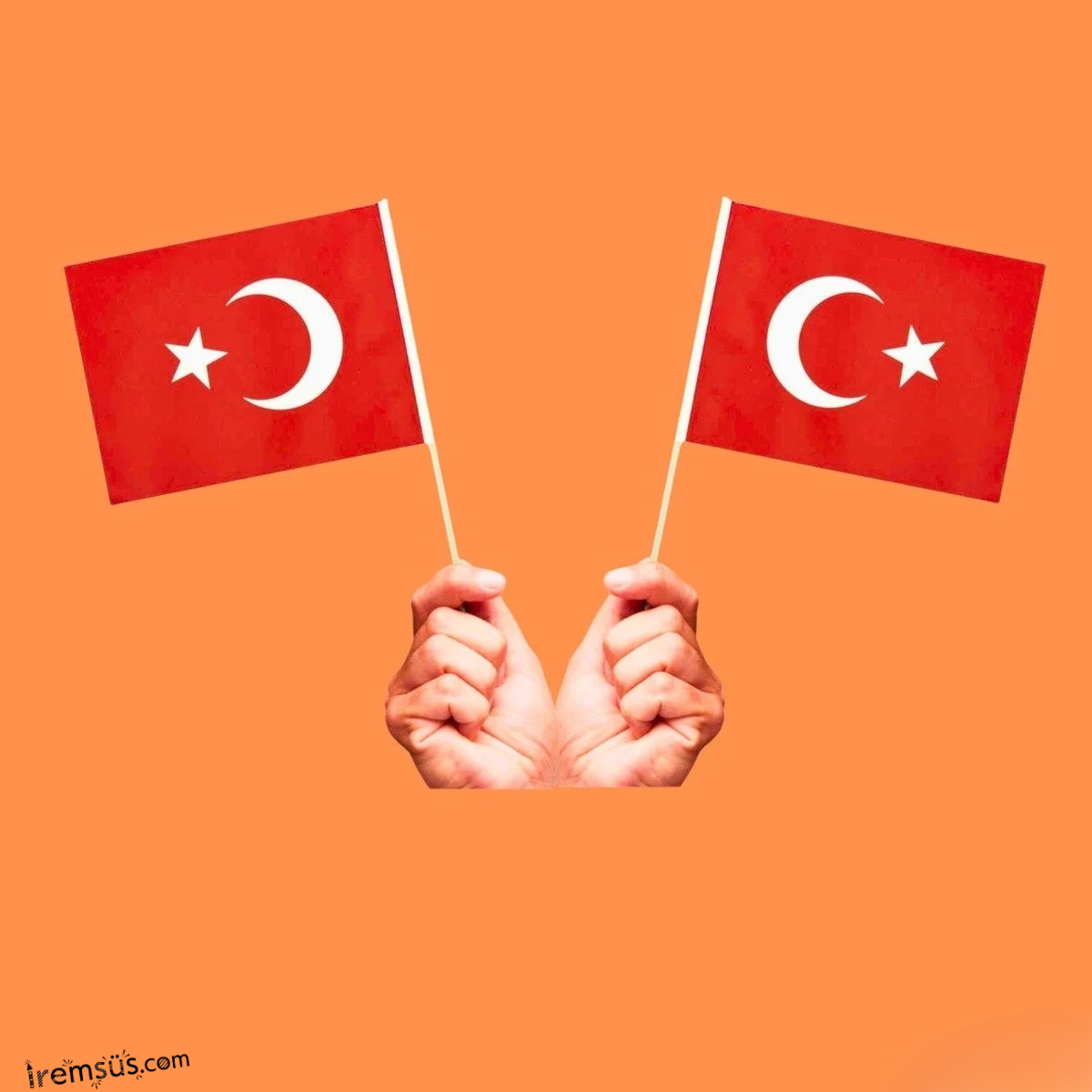 10 Adet Çubuklu Kağıt Türk Bayrağı Çıtalı Sopalı Ayyıldız Baskılı Bayrak 29 Ekim Süslemesi