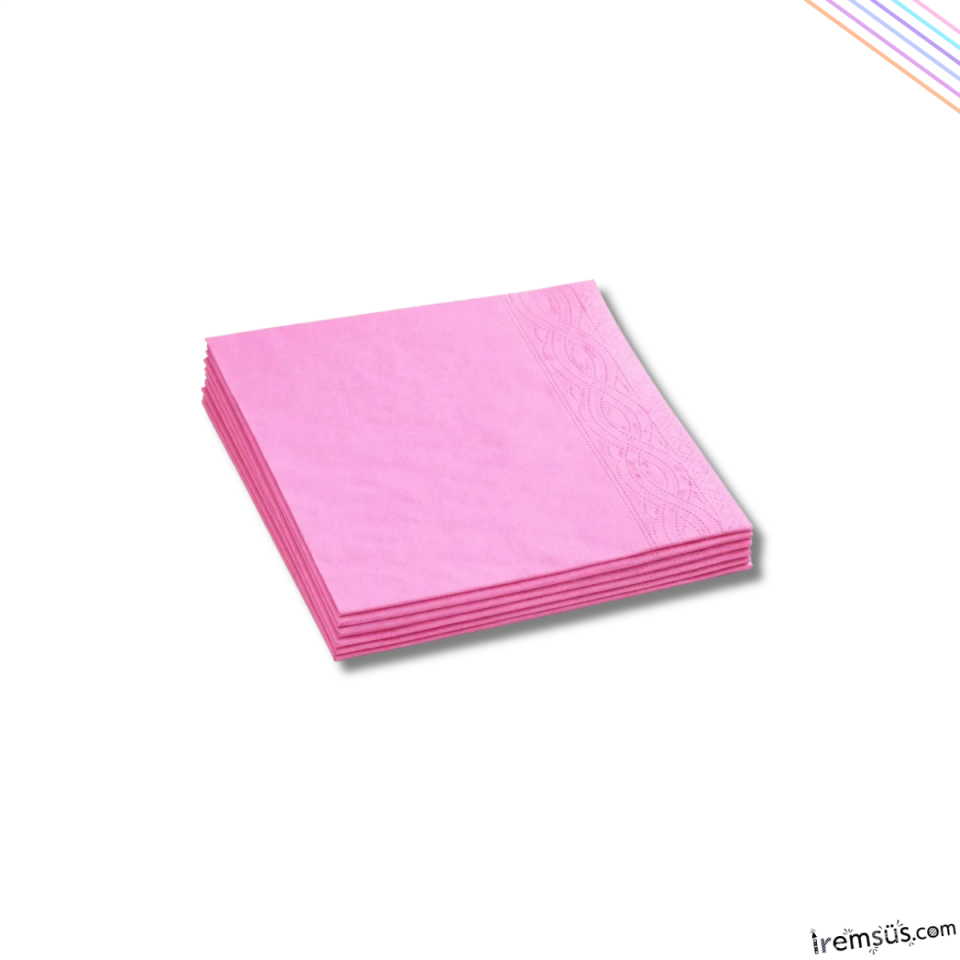 Pembe Renkli Konsept Peçete 16 li 33*33 Cm Pembe Renk Konsept Süslemesi