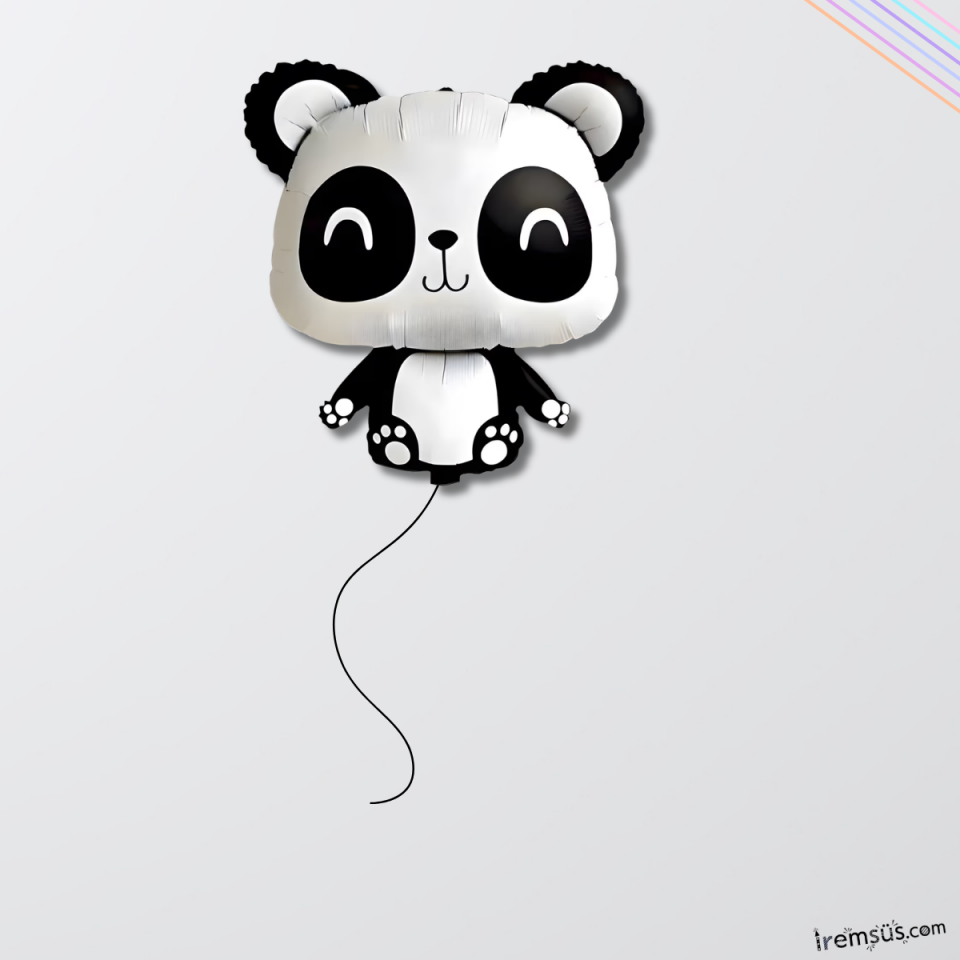 Panda Figürü Folyo Helyum Balon 72 Cm Panda Konsept Süsleme Folyo Hayvan Figür Balon